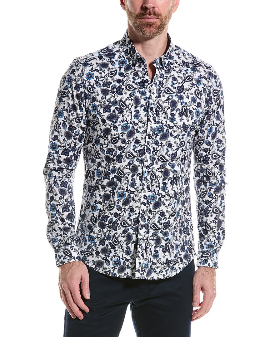 Shop Paisley & Gray Brian Slim Fit Shirt In Blue