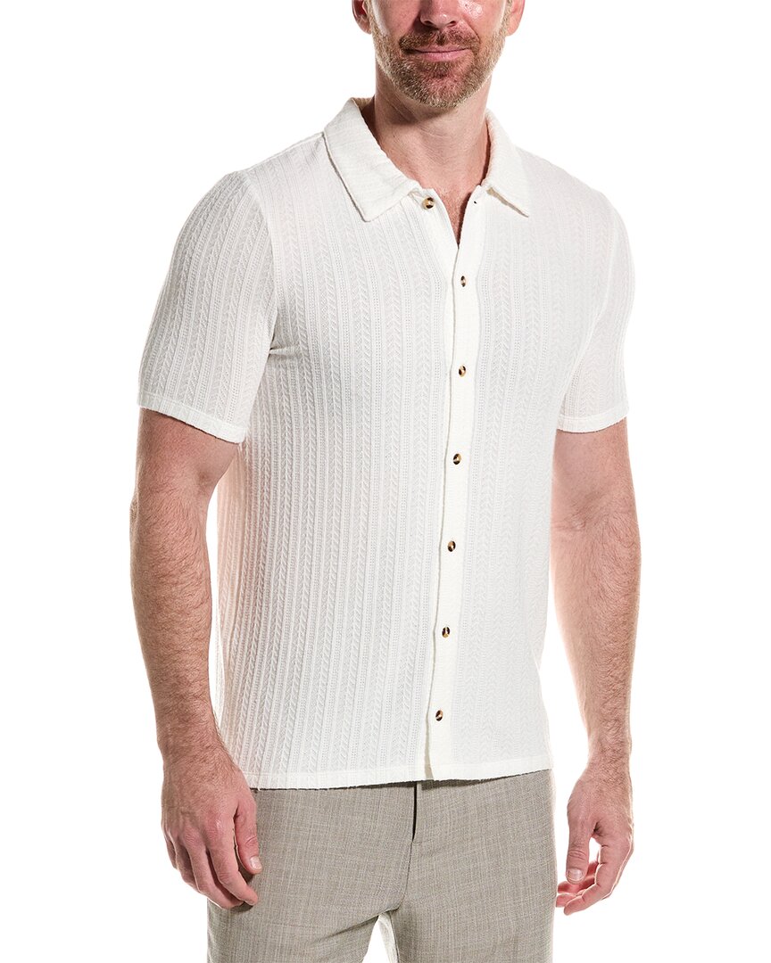 Paisley & Gray Pointelle Polo Shirt In Neutral