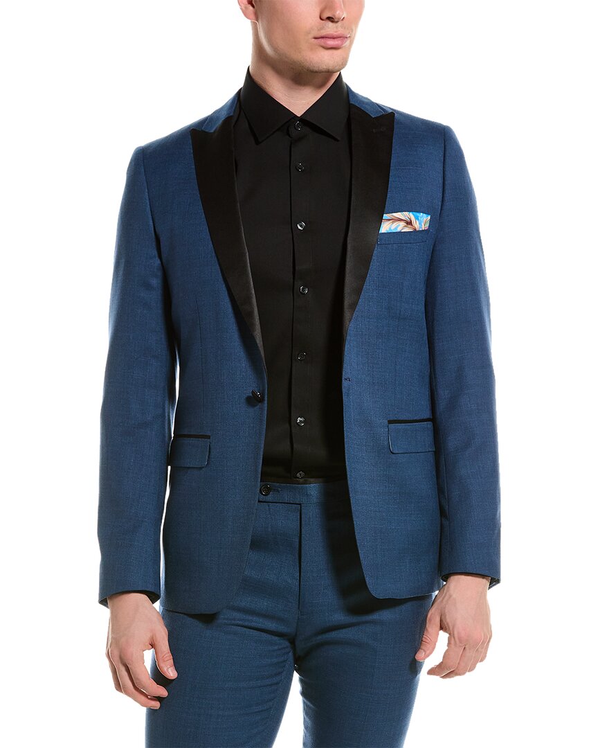 Shop Paisley & Gray Grosvenor Slim Peak Tuxedo Jacket In Blue
