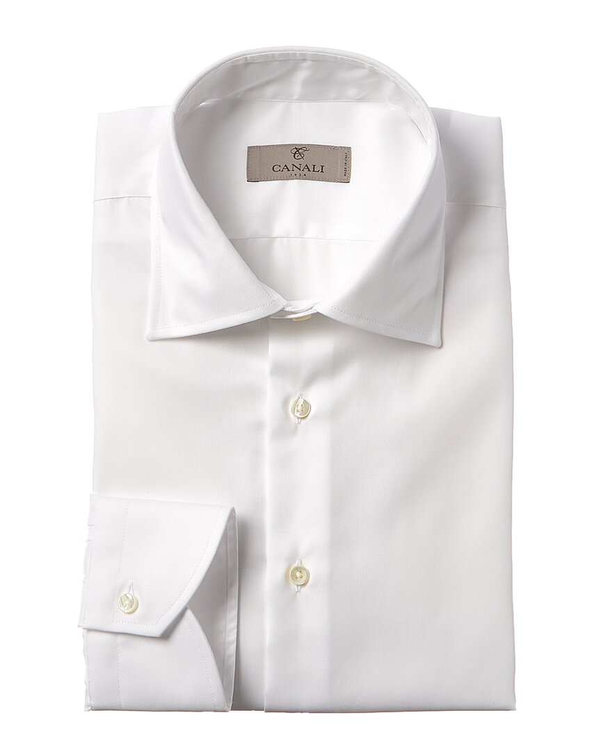 Shop Canali Dress Shirt In White