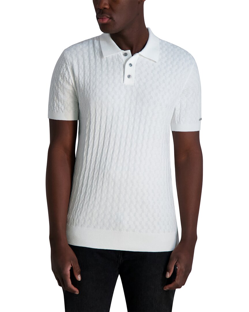 Karl Lagerfeld Paris Textured Cotton Sweater Polo