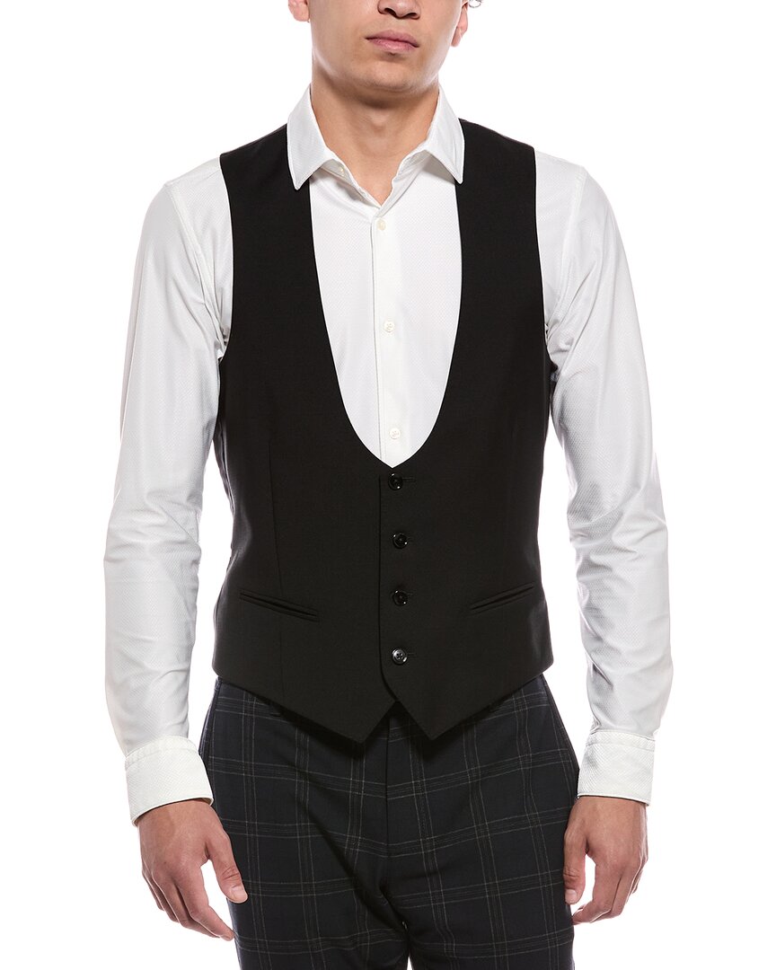 Blk Dnm Wool & Mohair-blend Vest In Black