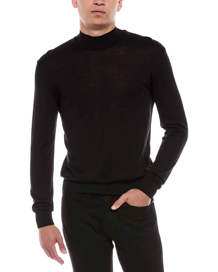 Blk Dnm Wool & Silk-blend Mock Neck Sweater In Black