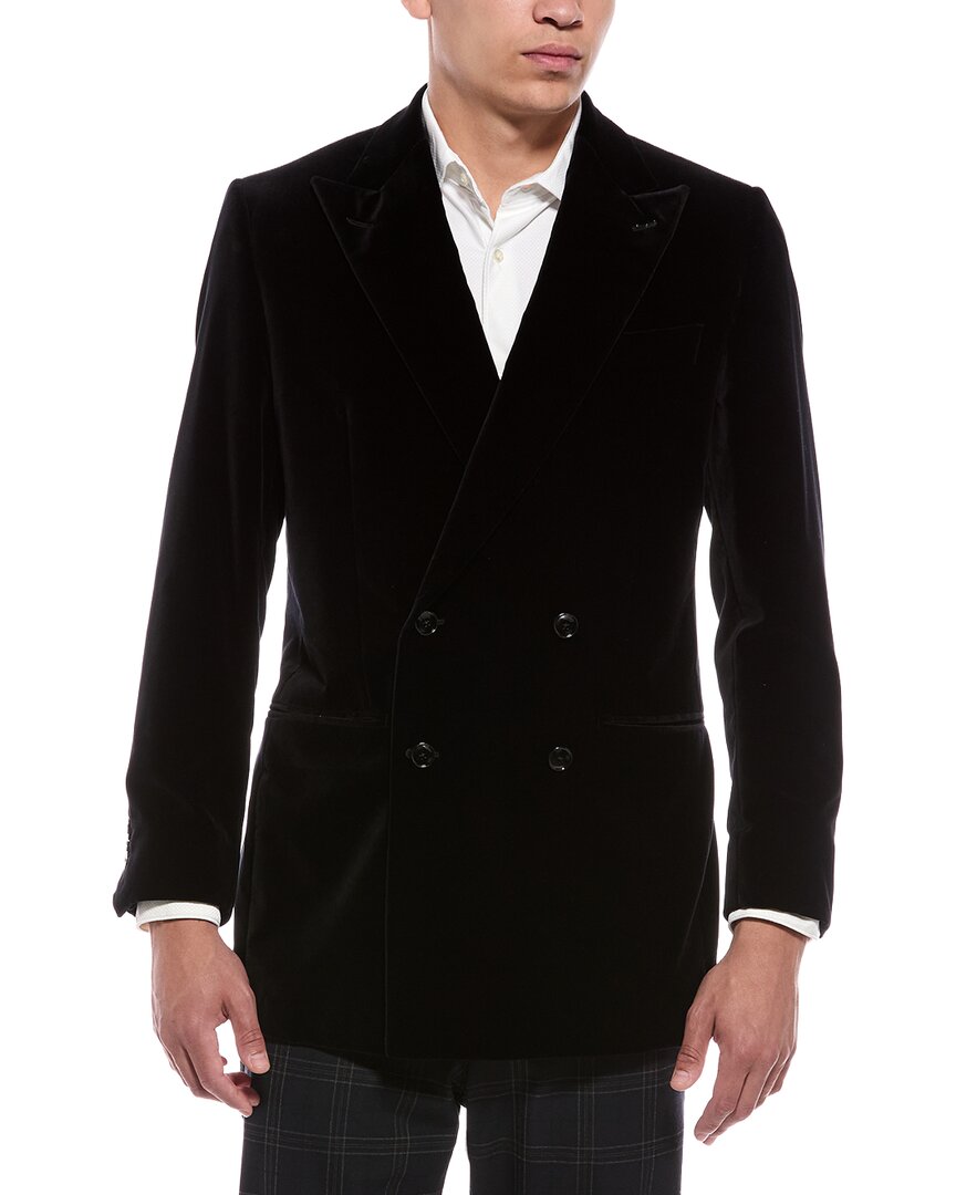 Blk Dnm Velvet Blazer In Black
