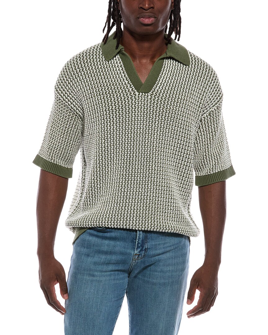 Helmut Lang Knit Polo Sweater In Green