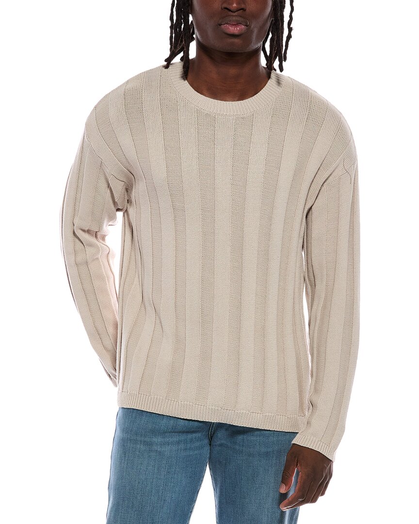 Helmut Lang Wide Rib Crewneck Sweater In Neutral