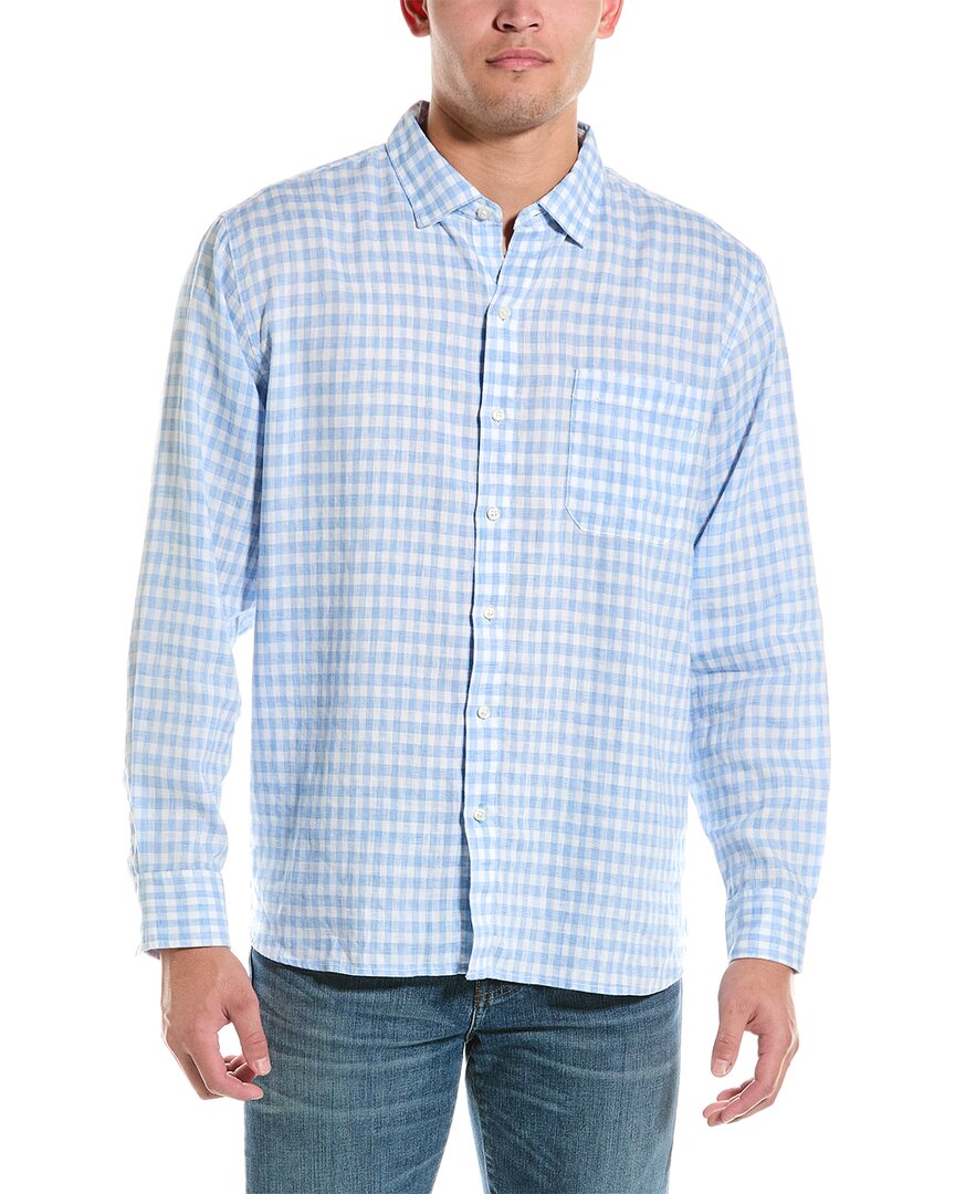 Tommy Bahama Barbados Breeze Check Linen-blend Shirt In Blue