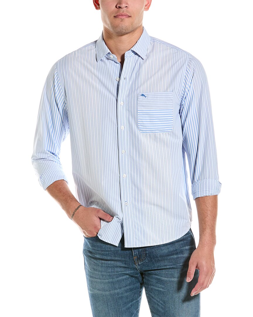 Shop Tommy Bahama Siesta Key Sail Stripe Shirt In Grey