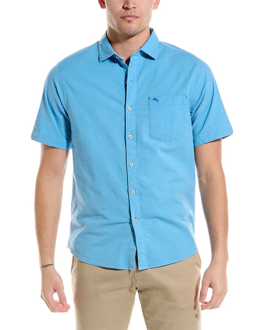 Tommy Bahama Nova Wave Silk-blend Shirt In Blue