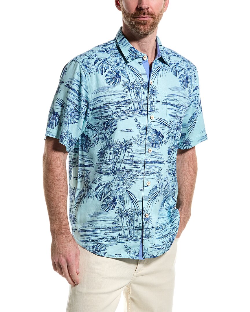Tommy Bahama Beach Bluff Silk Shirt In Blue