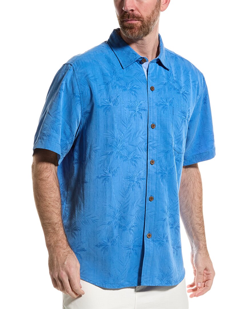 Tommy Bahama Coconut Point Palm Vista Camp Shirt In Blue