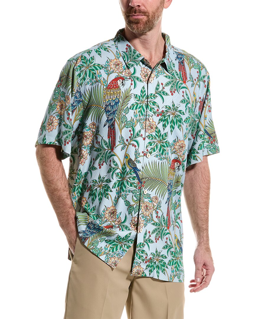 Tommy Bahama Parrots Of Paradise Silk Shirt In Blue
