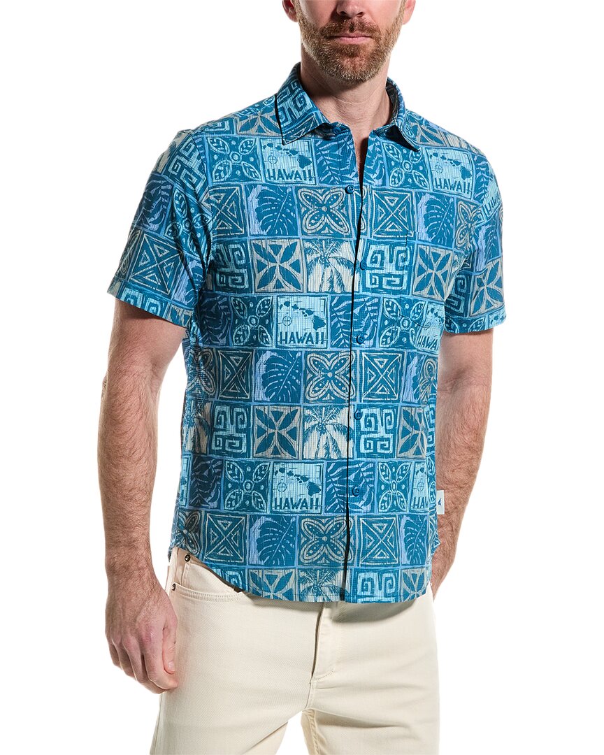 Tommy Bahama Bahama Coast Palm Tiles Shirt In Blue