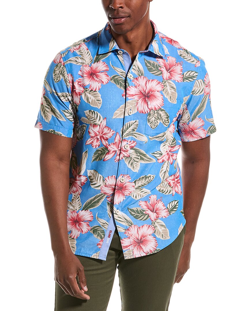 Shop Tommy Bahama Coconut Point Hibiscus Cay Shirt In Blue
