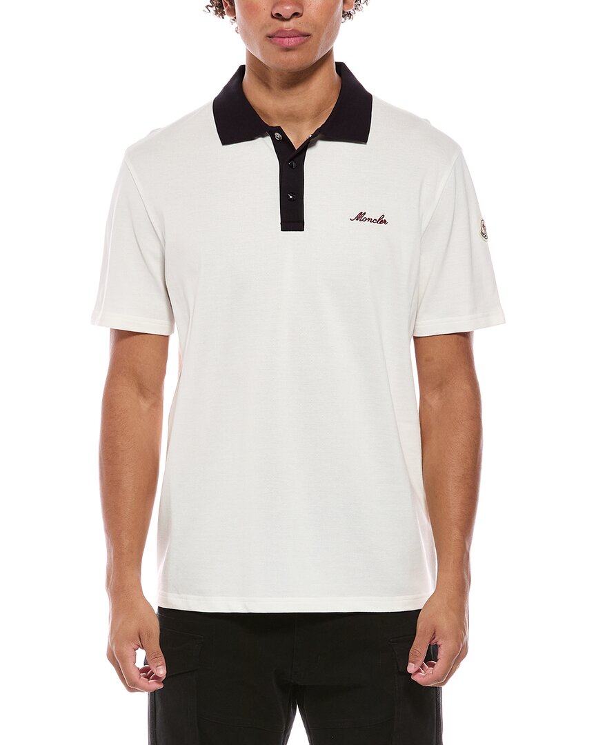 Moncler White Polo Shirt