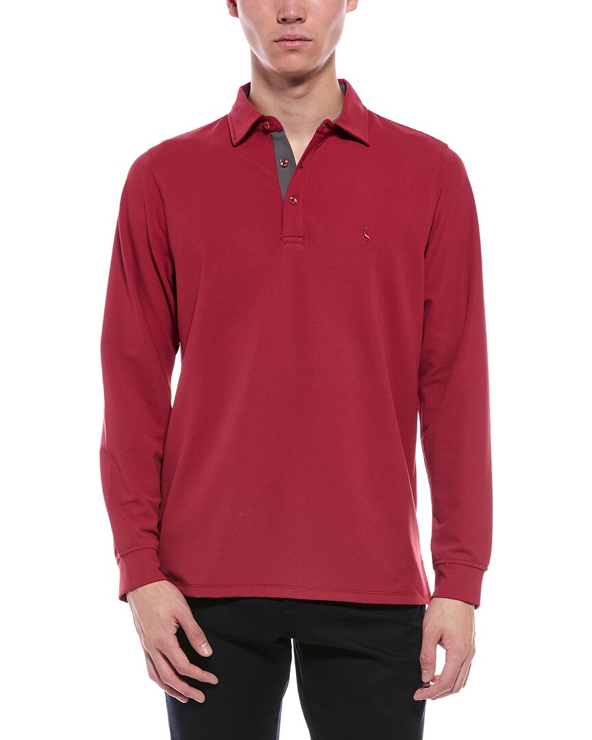 Tailorbyrd Micro Grid Performance Polo Shirt In Red