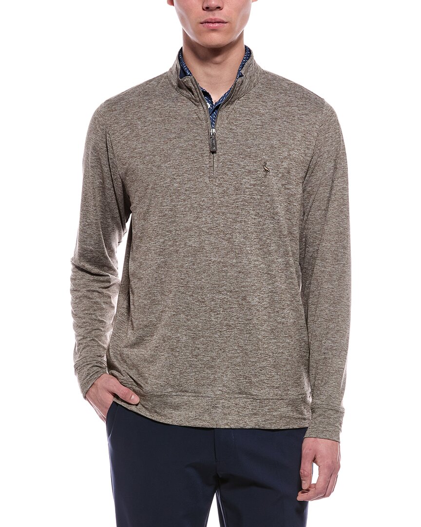 Tailorbyrd Brushed Mélange 1/4-zip Pullover In Gray