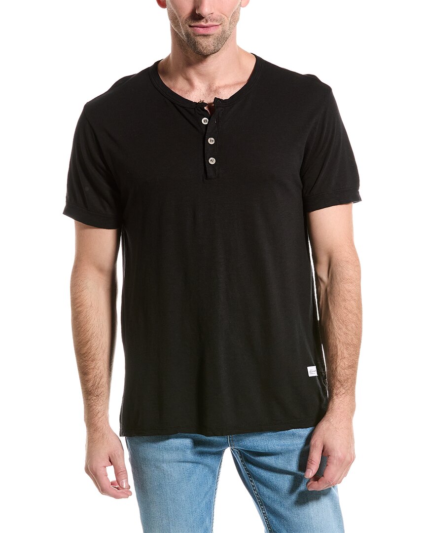 Shop Kinetix Henley T-shirt In Black