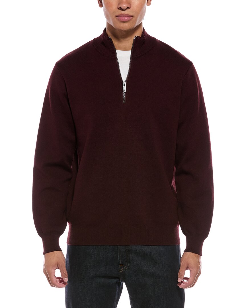 Jason Wu Knit 1/4-zip Pullover In Burgundy