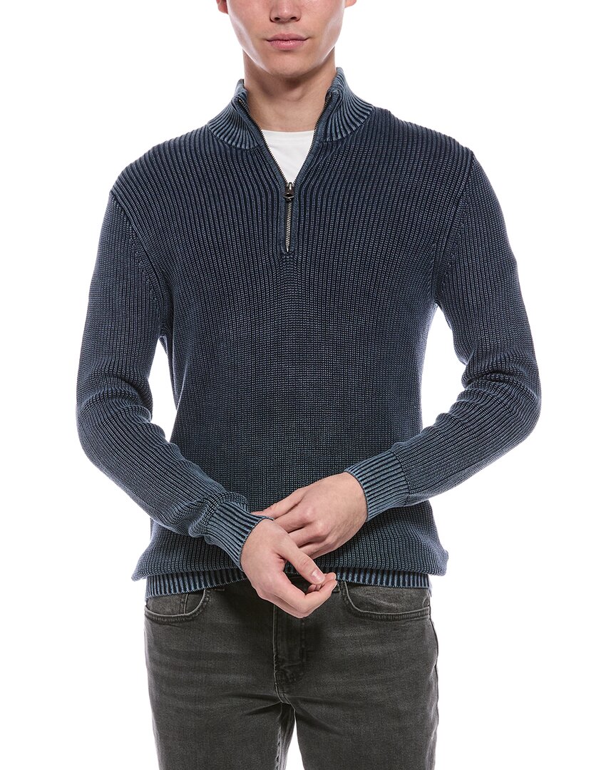 Faherty Sunwashed 1/4-zip Sweater In Animal Print