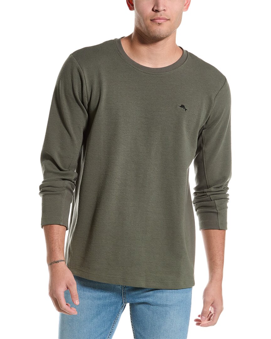 Tommy Bahama Textured Knit Crew Top In Green