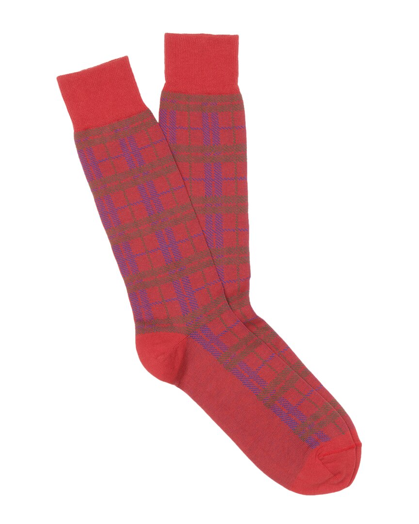 J.mclaughlin Dover Plaid Socks In Red