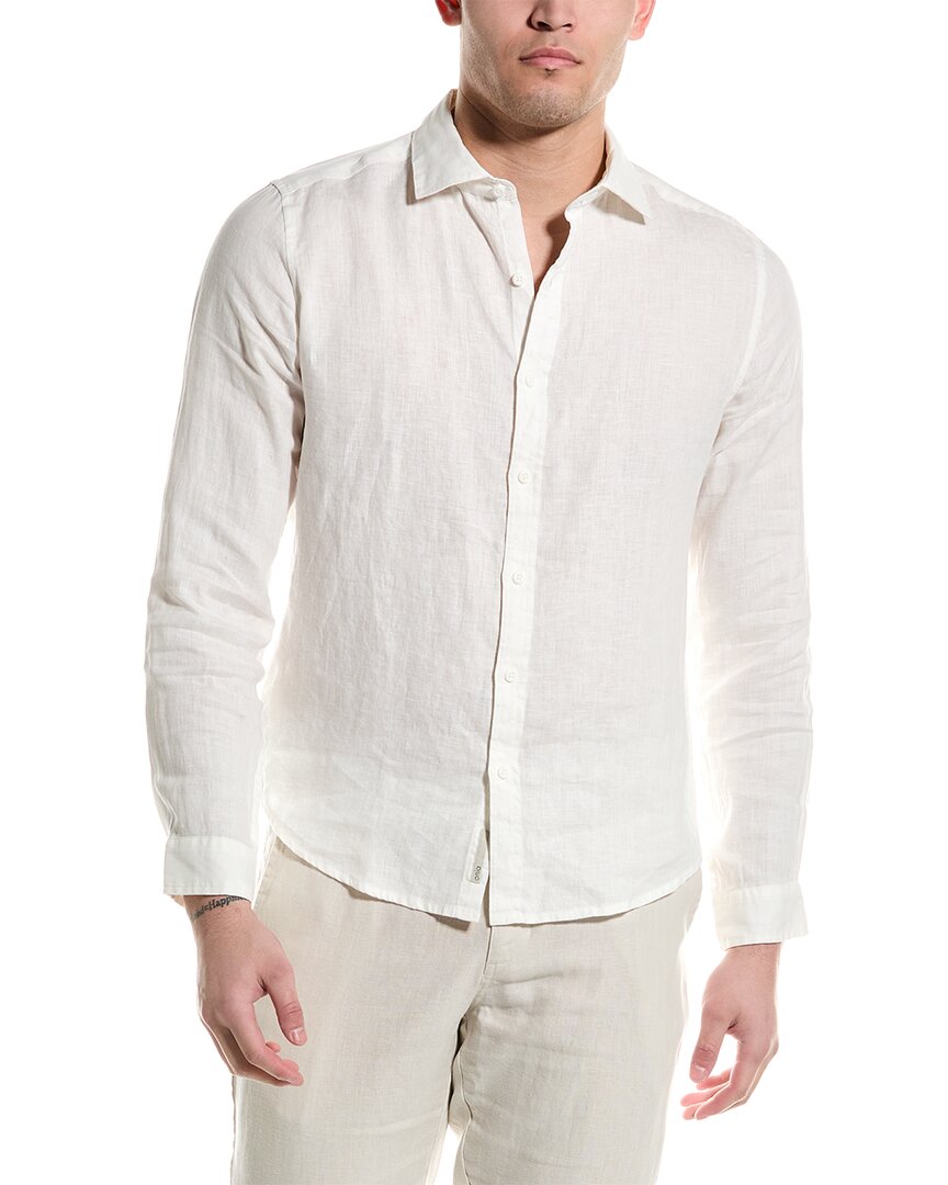 Shop Onia Slim Fit Linen Shirt In White