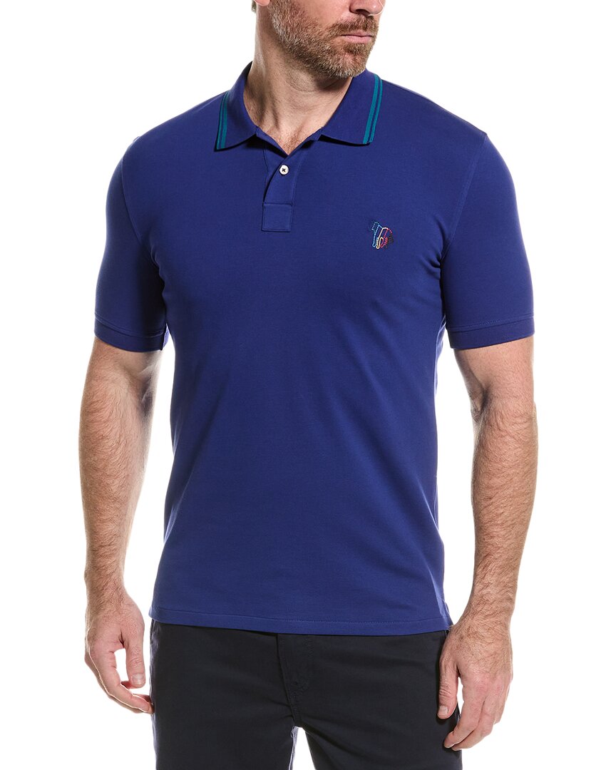 Ps By Paul Smith Ps Paul Smith "zebra" Polo In Blue