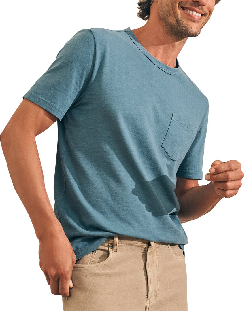 Faherty Sunwashed Pocket T-shirt In Blue