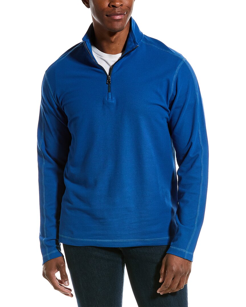 Shop Robert Graham Burton 1/4-zip Mock Pullover In Blue