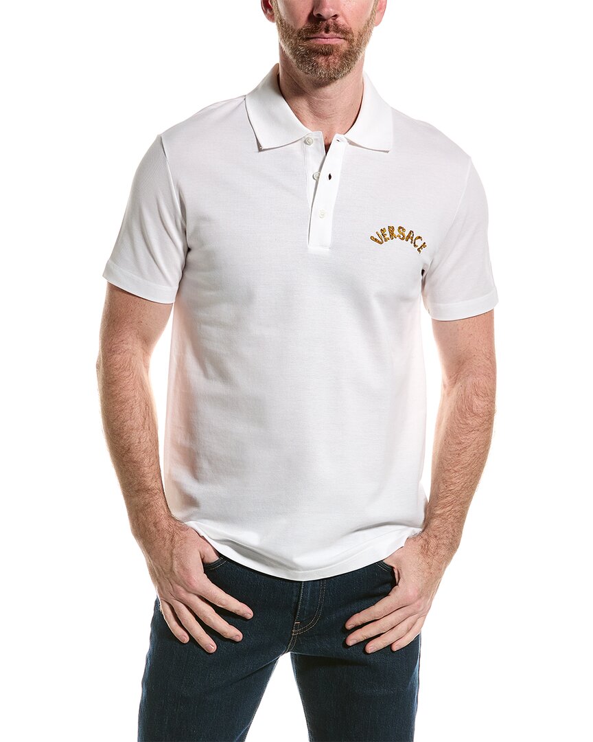 Shop Versace Taylor Fit Polo Shirt In White