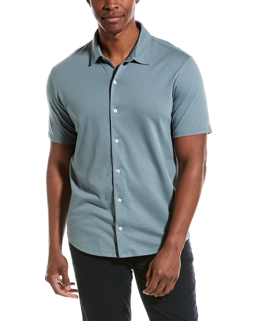 Shop Vince Button-down Shirt In Blue