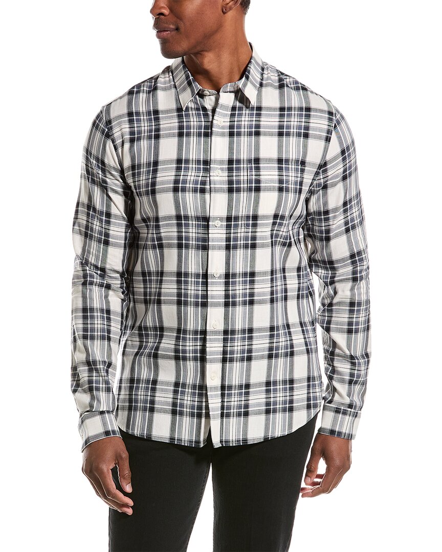 Shop Vince Ocean Plaid Shirt In Blue