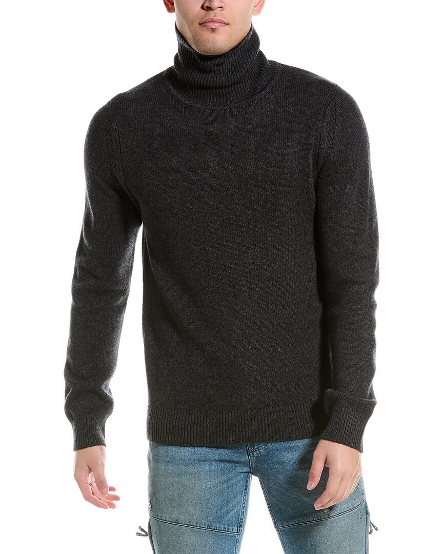 Shop Helmut Lang Turtleneck Wool & Cashmere-blend Pullover In Grey
