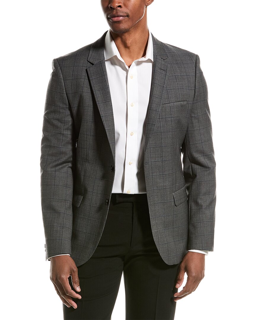 Shop Hugo Boss Wool-blend Suit Jacket In Grey