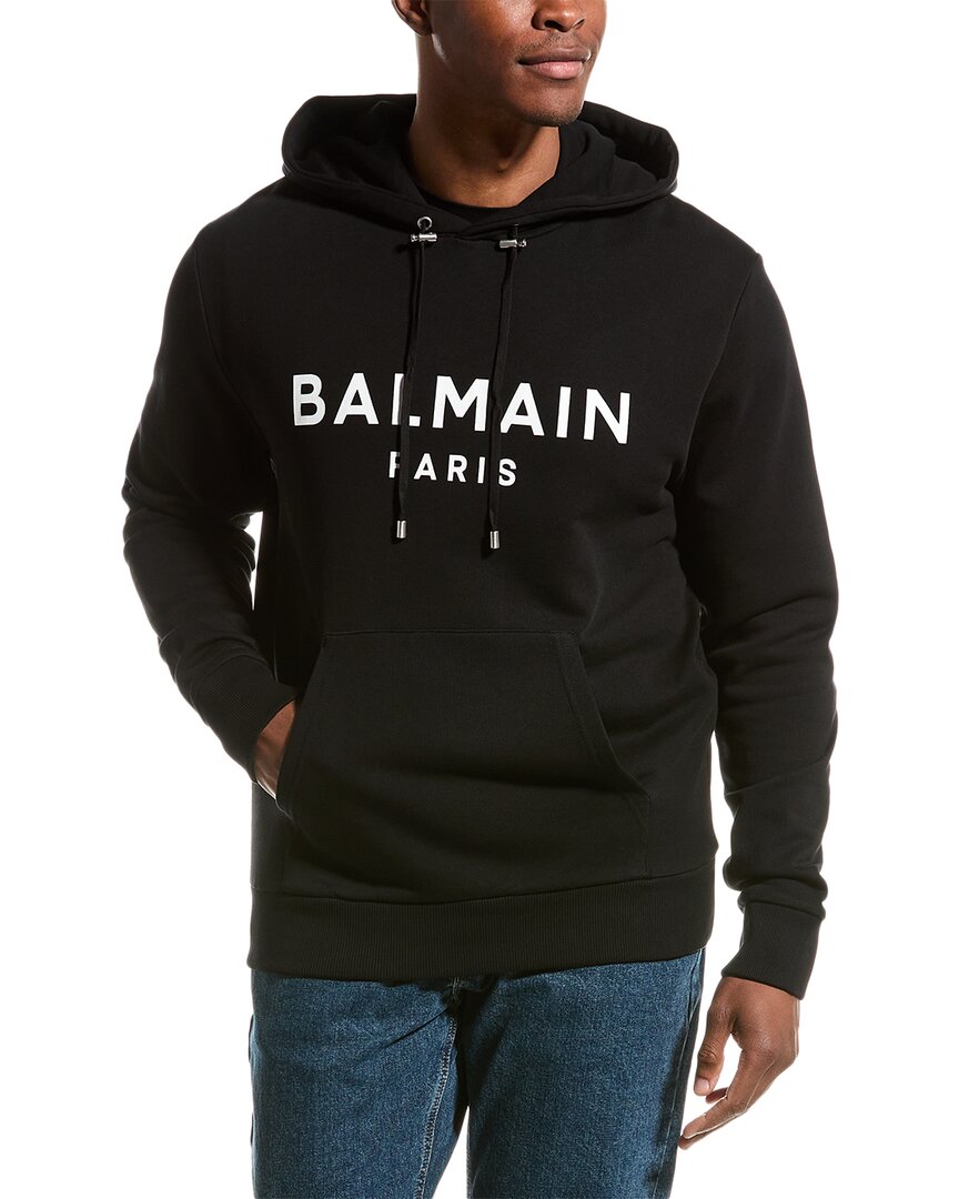 Shop Balmain Hoodie In Black