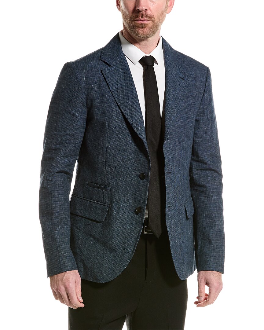 Shop John Varvatos Slim Fit Linen-blend Jacket In Blue