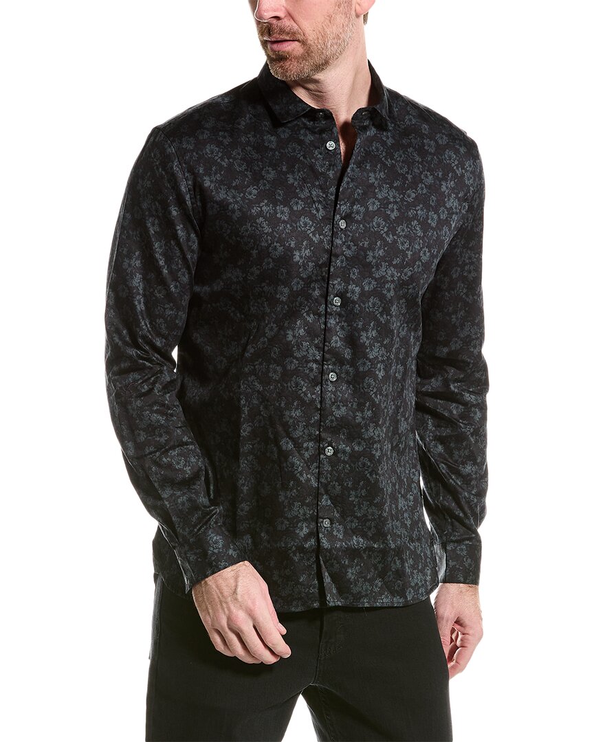 Shop John Varvatos Ross Slim Fit Sport Shirt In Black