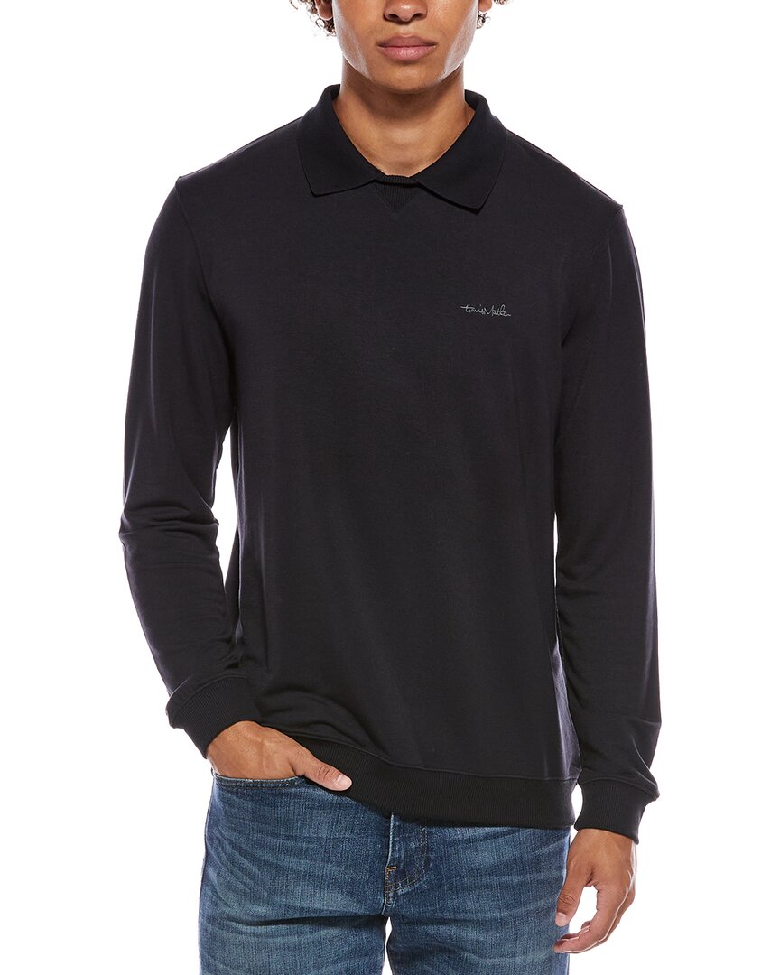 Travismathew Amenities Collar Crewneck Shirt In Black