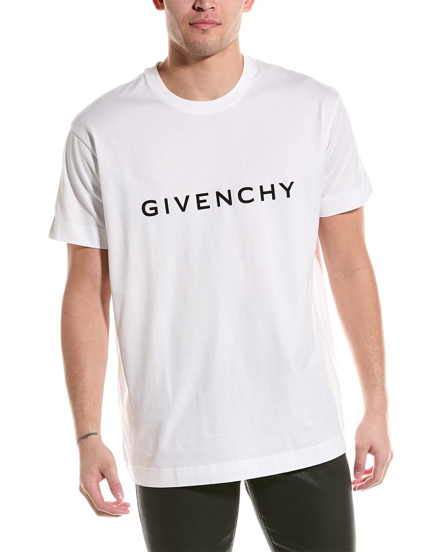 Pre-owned Givenchy Logo Oversized Fit T-shirt Men's In White