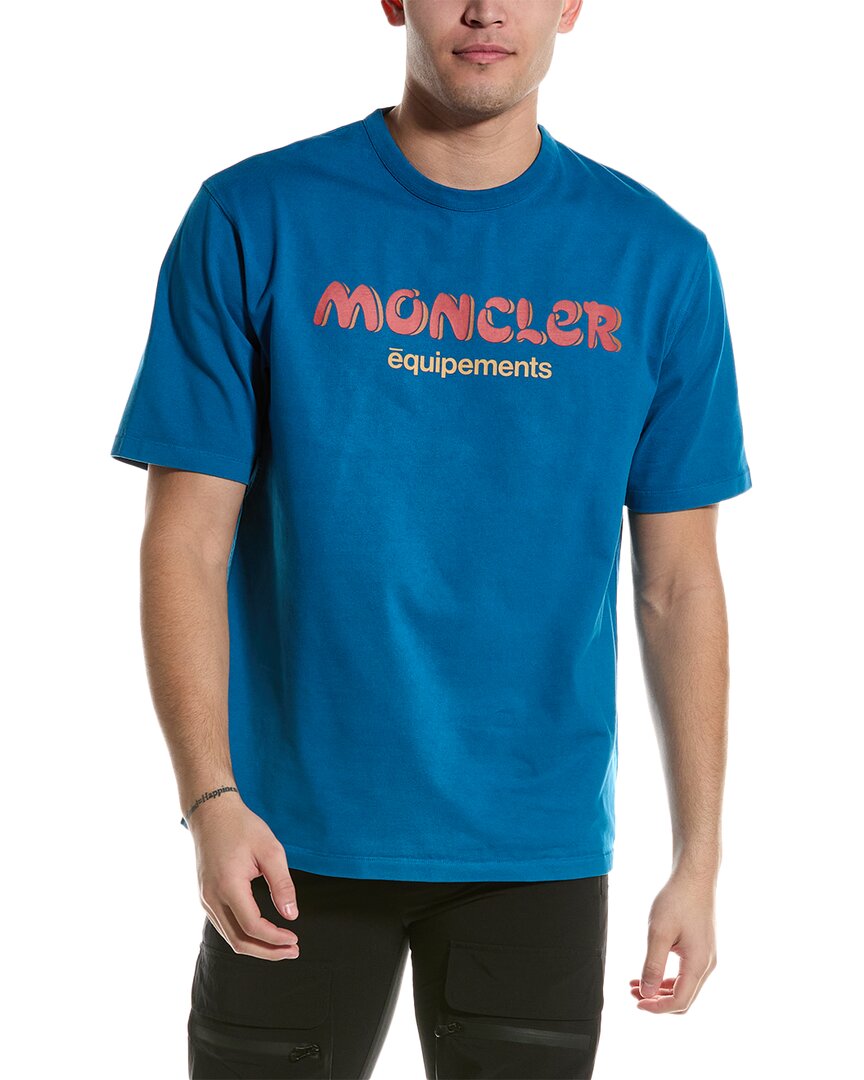 Pre-owned Moncler Heavy Knit T-shirt Men's In Blue