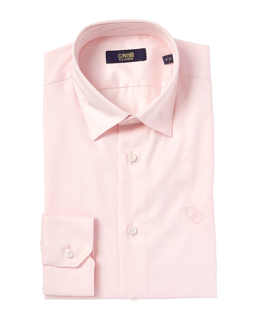 Shop Cavalli Class Slim Fit Dress Shirt In Pink