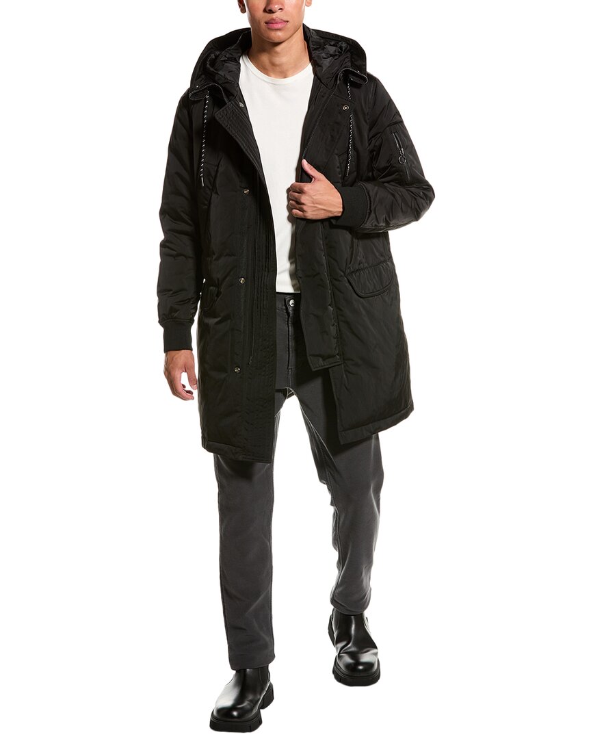 Armani Exchange Trench Coat In Black