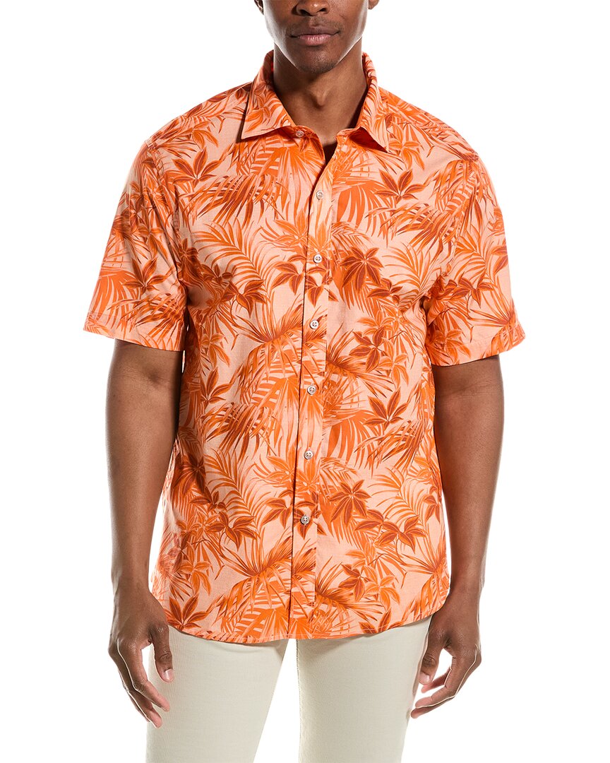 Tommy Bahama Sport Reign Forest Fronds Shirt In Orange