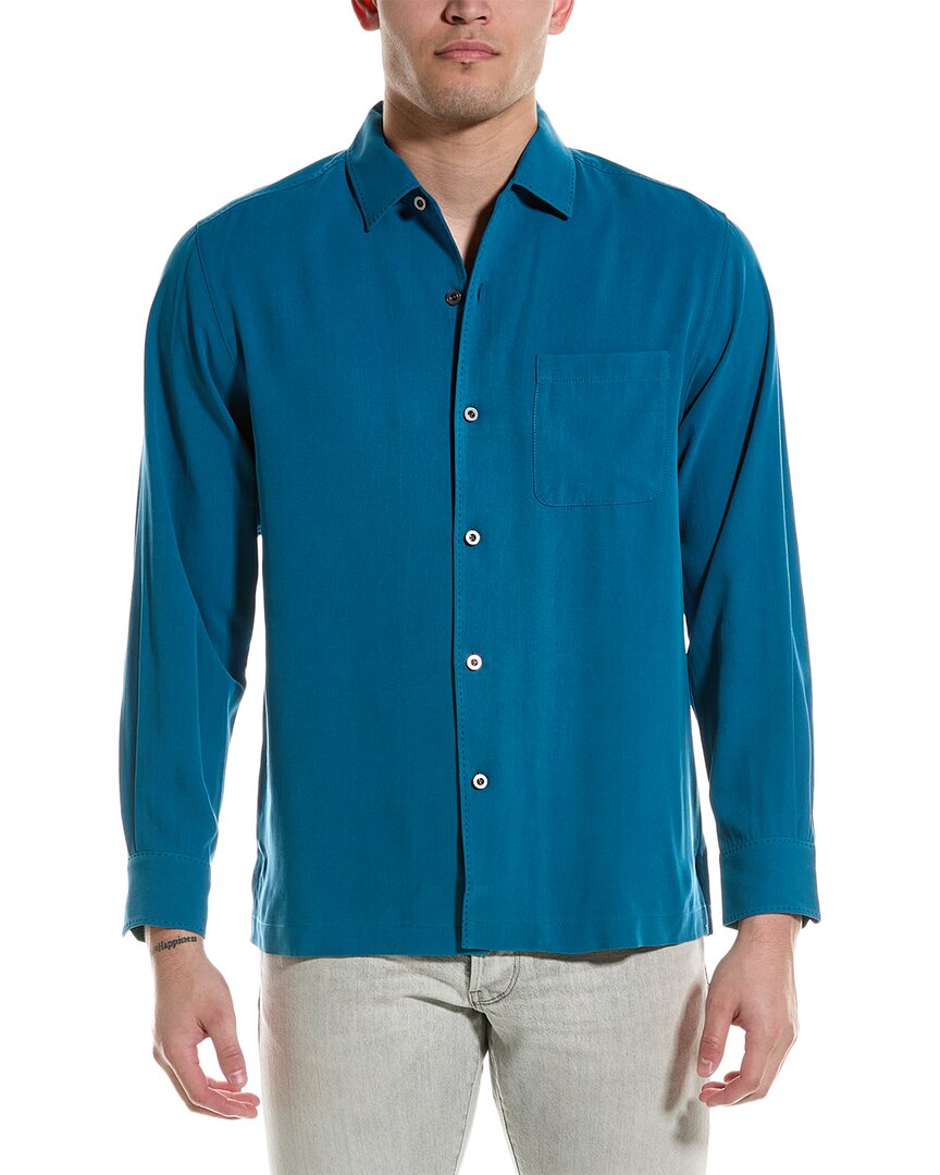 Tommy Bahama Catalina Silk Twill Shirt In Blue