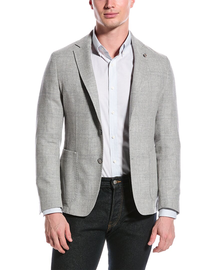 Shop Hugo Boss Boss  Slim Fit Wool-blend Sport Jacket In Grey
