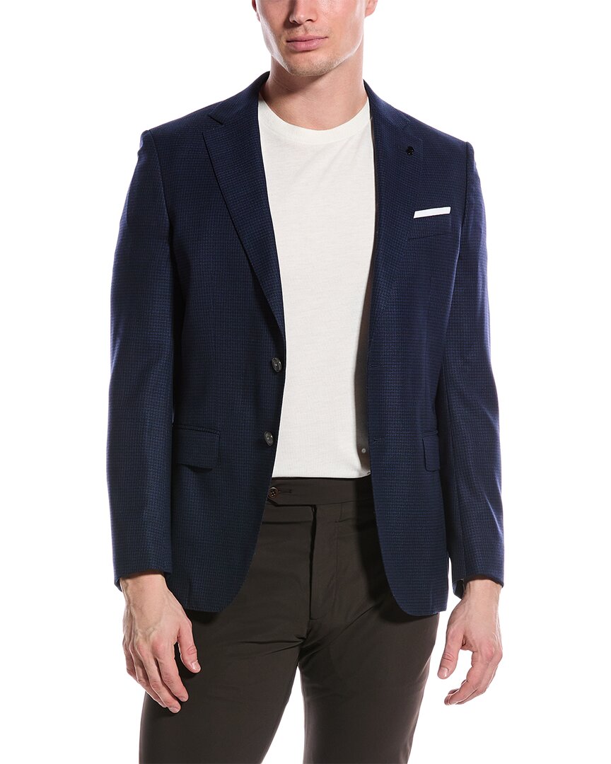 Pre-owned Hugo Boss Boss  Slim Fit Wool Sport Jacket Men's In Blue