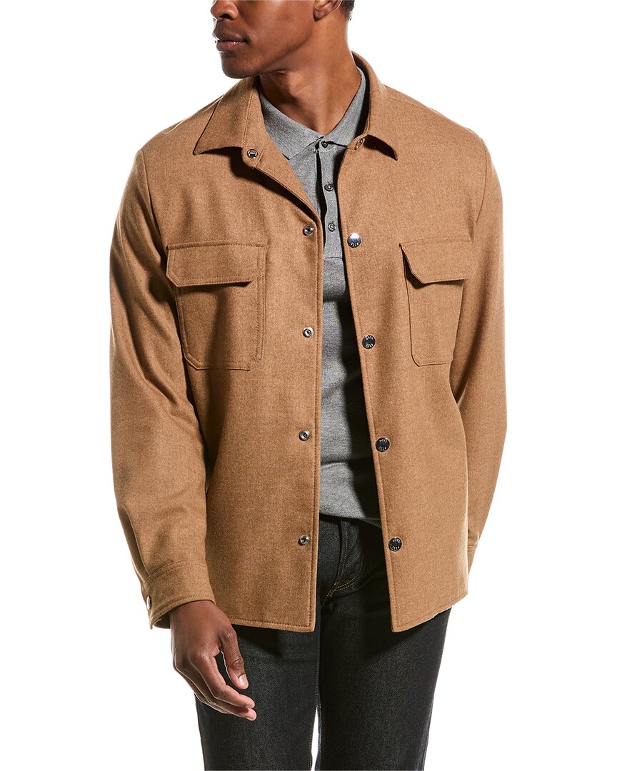 Shop Hugo Boss Boss  Wool-blend Jacket In Brown