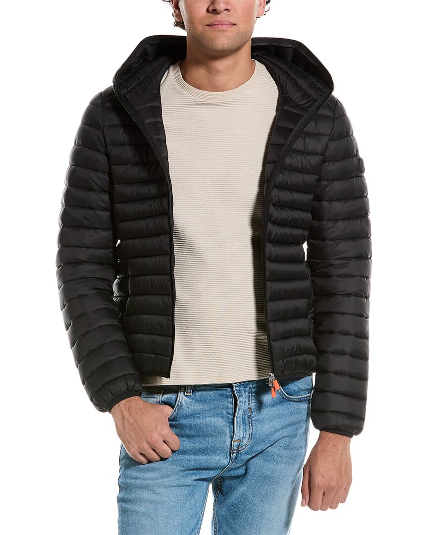 Save The Duck Donald Basic Puffer Jacket In Black