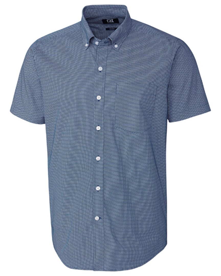 Shop Cutter & Buck Strive Dit-dat Print Shirt In Blue
